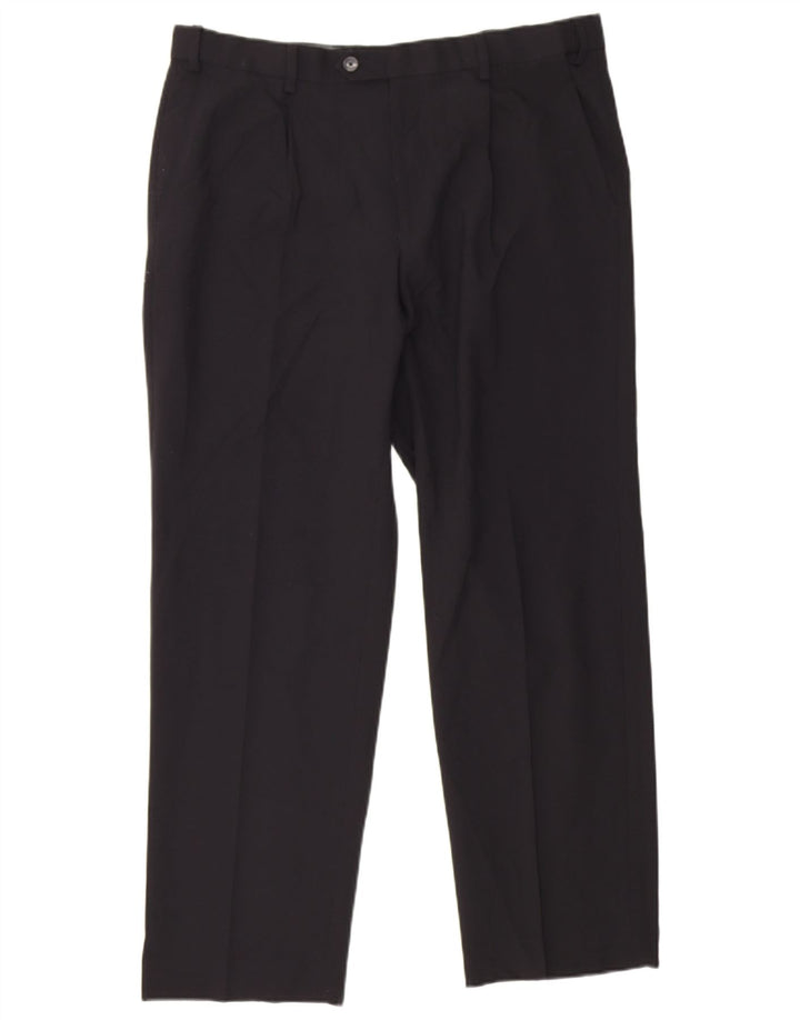 Marks & Spencer Pantalon de costume classique pour homme W36 L29 Noir Polyester