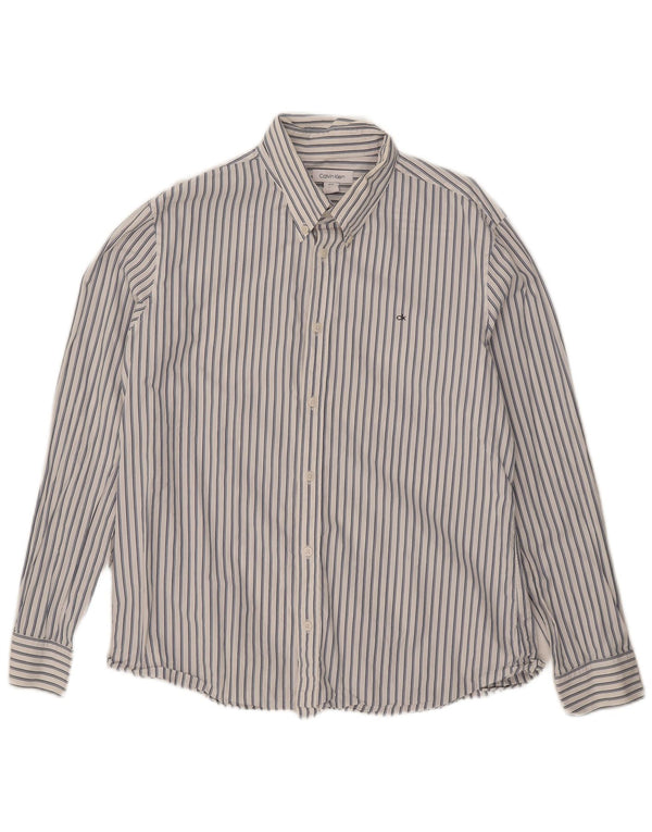 Calvin Klein Chemise homme XL Blanc à fines rayures