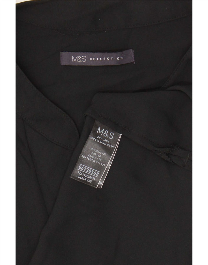 Marks & Spencer Chemisier sans manches pour femme UK 20 2XL Noir Polyester