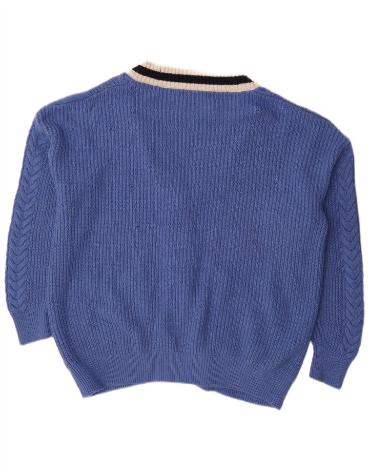 Marks & Spencer Pull cardigan surdimensionné pour femme UK 16 Grand coton bleu