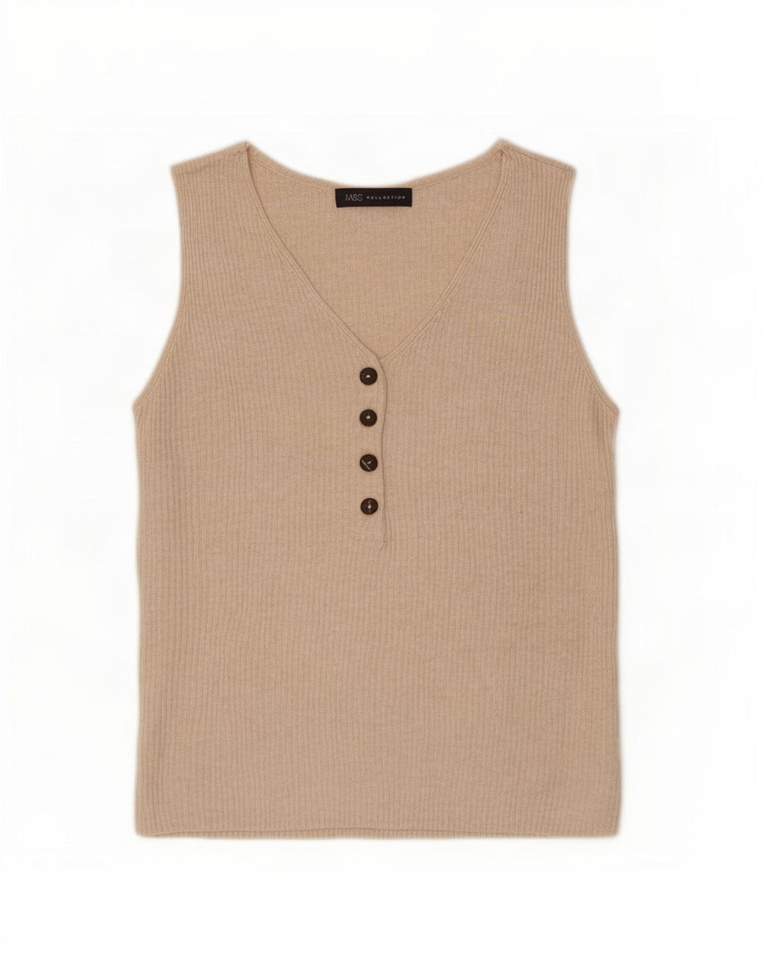 Marks & Spencer Débardeur pour femme UK 14 Large Beige Viscose