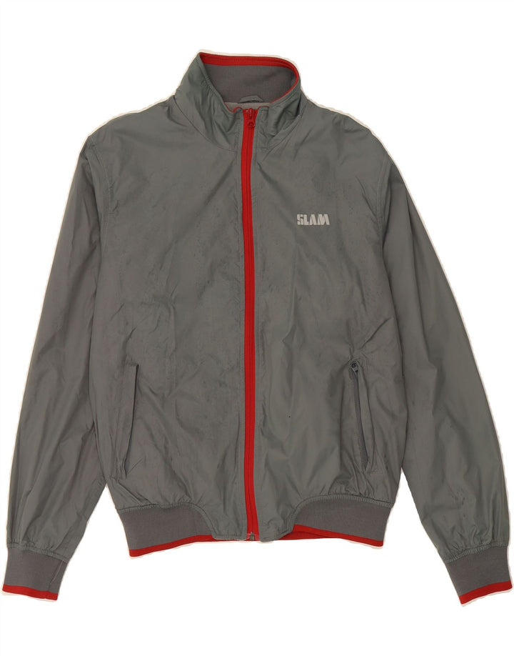 SLAM Veste Bomber Homme UK 36 Petit Nylon Gris
