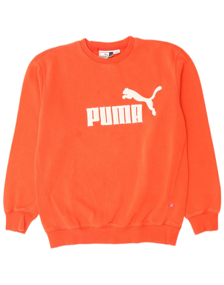 PUMA Sweat-shirt graphique pour hommes, petit coton orange