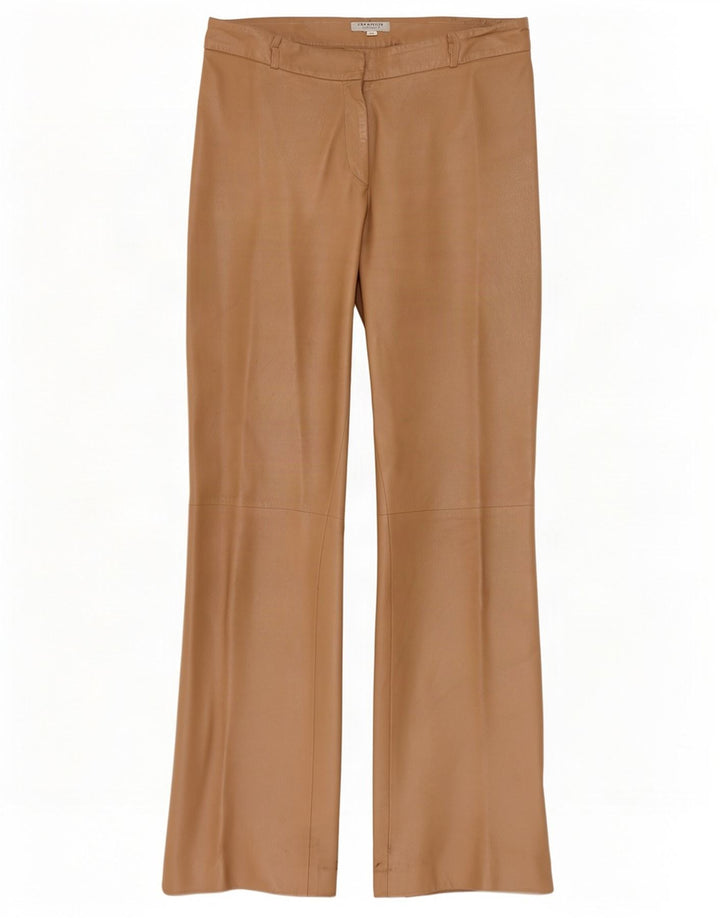 Conbipel Pantalon Bootcut En Cuir Femme IT 46 Large W34 L32 Beige
