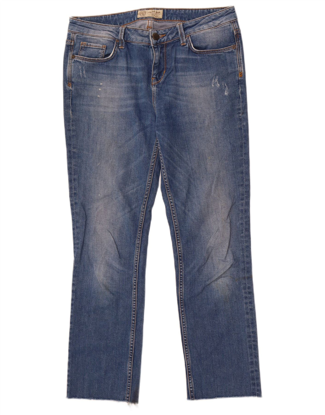 Fat Face Jean droit vieilli femme W30 L28 coton bleu