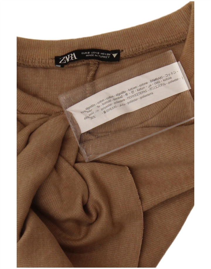 Zara Femme Débardeur UK 10 Petit Coton Marron