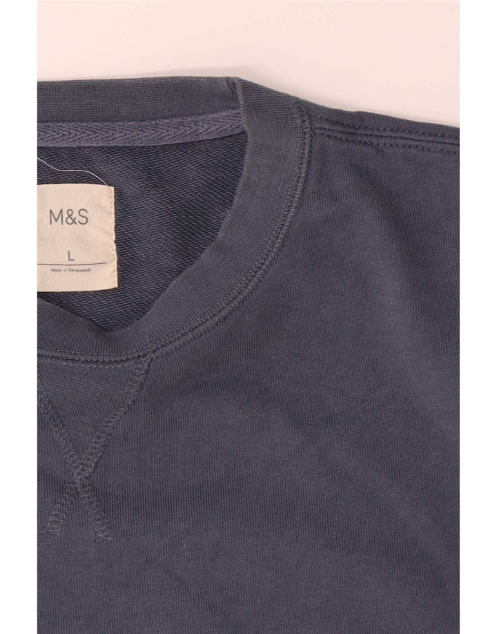 Marks & Spencer Sweat-shirt pour homme en coton bleu marine Taille L