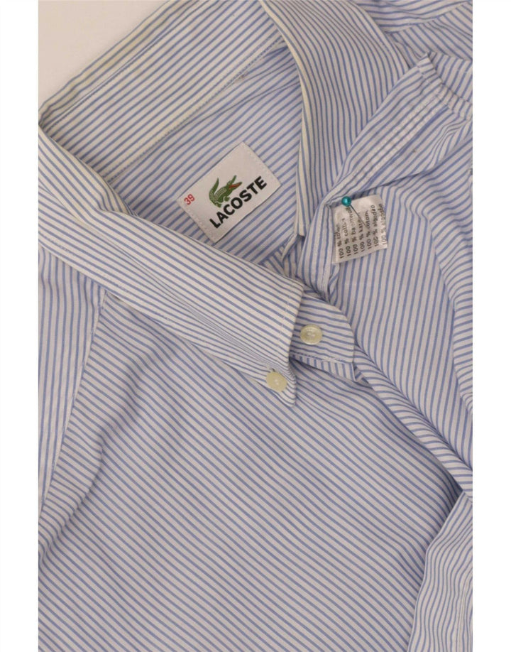 Lacoste Chemise homme Taille 39 Coton à fines rayures bleu moyen