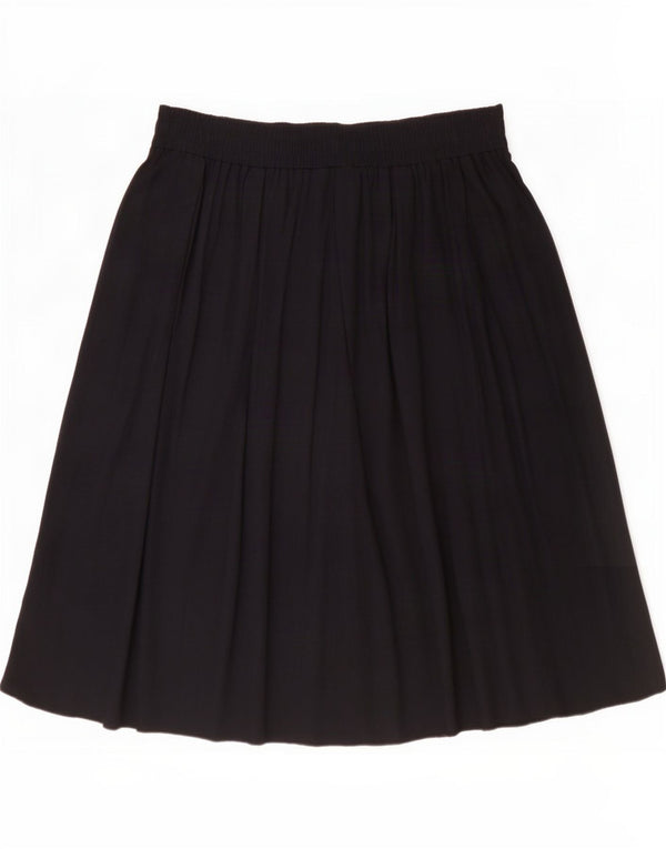 St Michael Jupe plissée pour femme UK 14 Large W32 Viscose noire