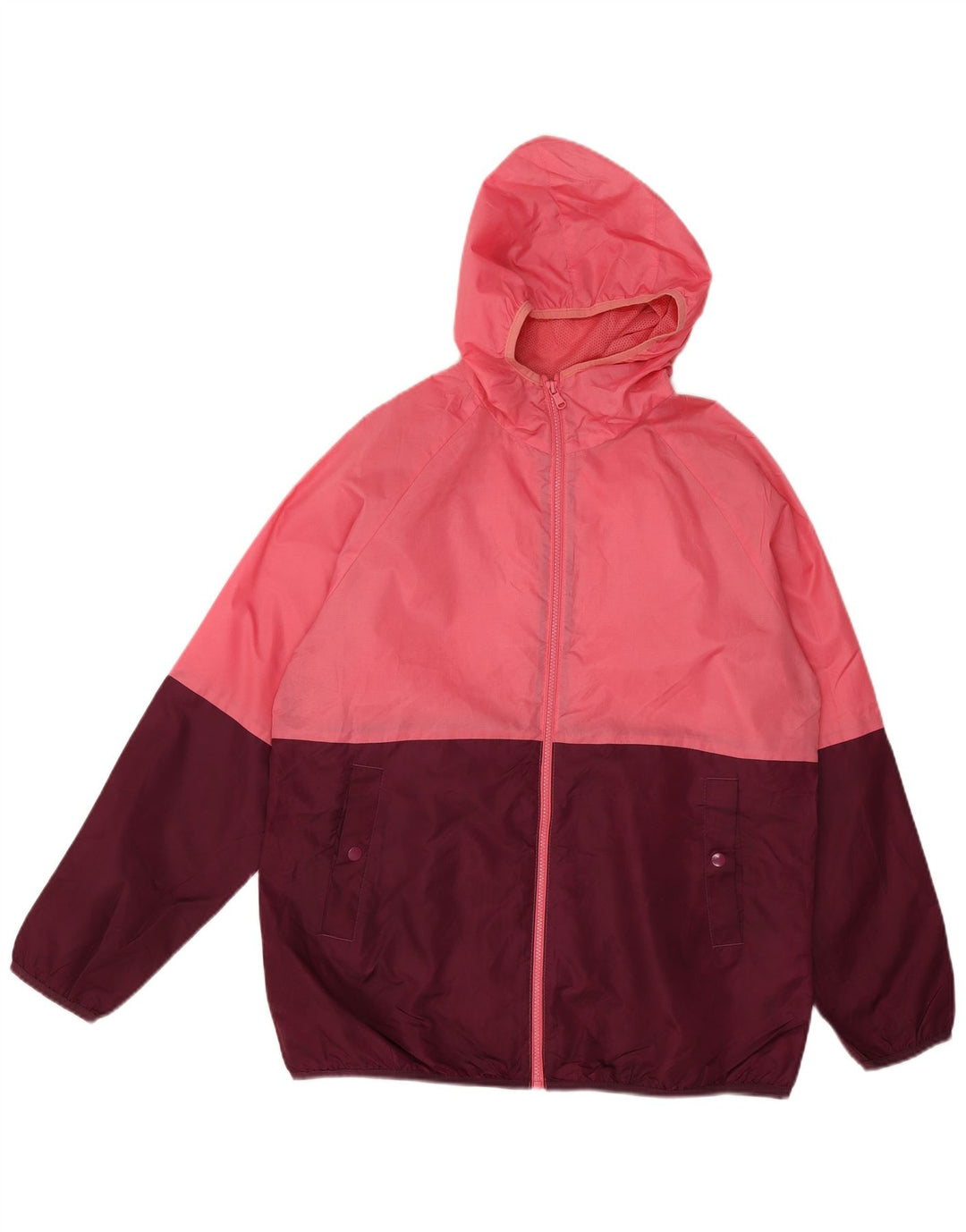 Marks & Spencer Veste de pluie à capuche pour femme UK 14 Rose moyen Colourblock