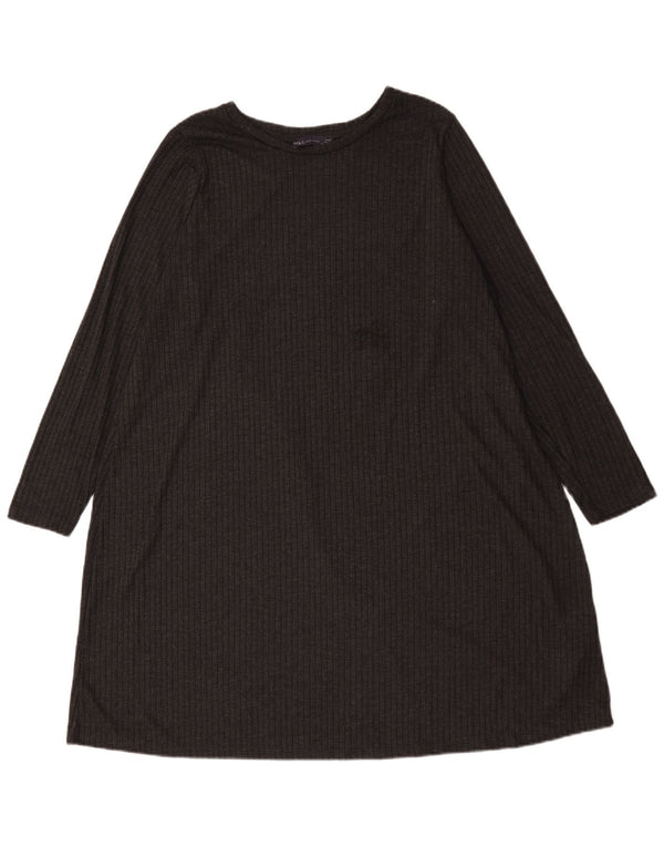 Marks & Spencer Robe t-shirt à manches longues pour femme UK 18 XL Noir Polyester