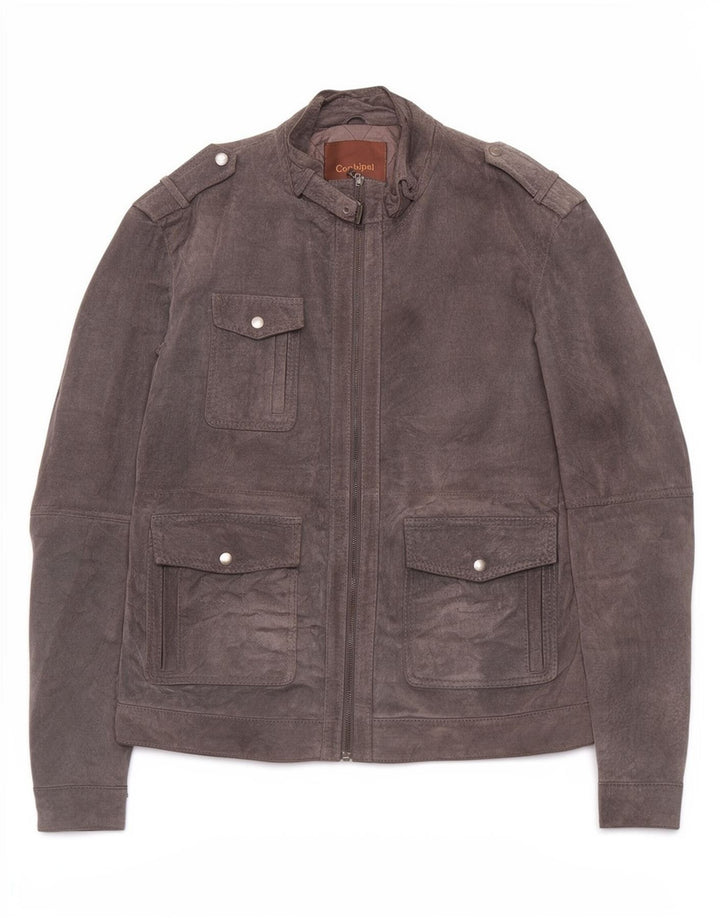 Conbipel Veste en Cuir Militaire Homme IT 52 Grand Cuir Gris