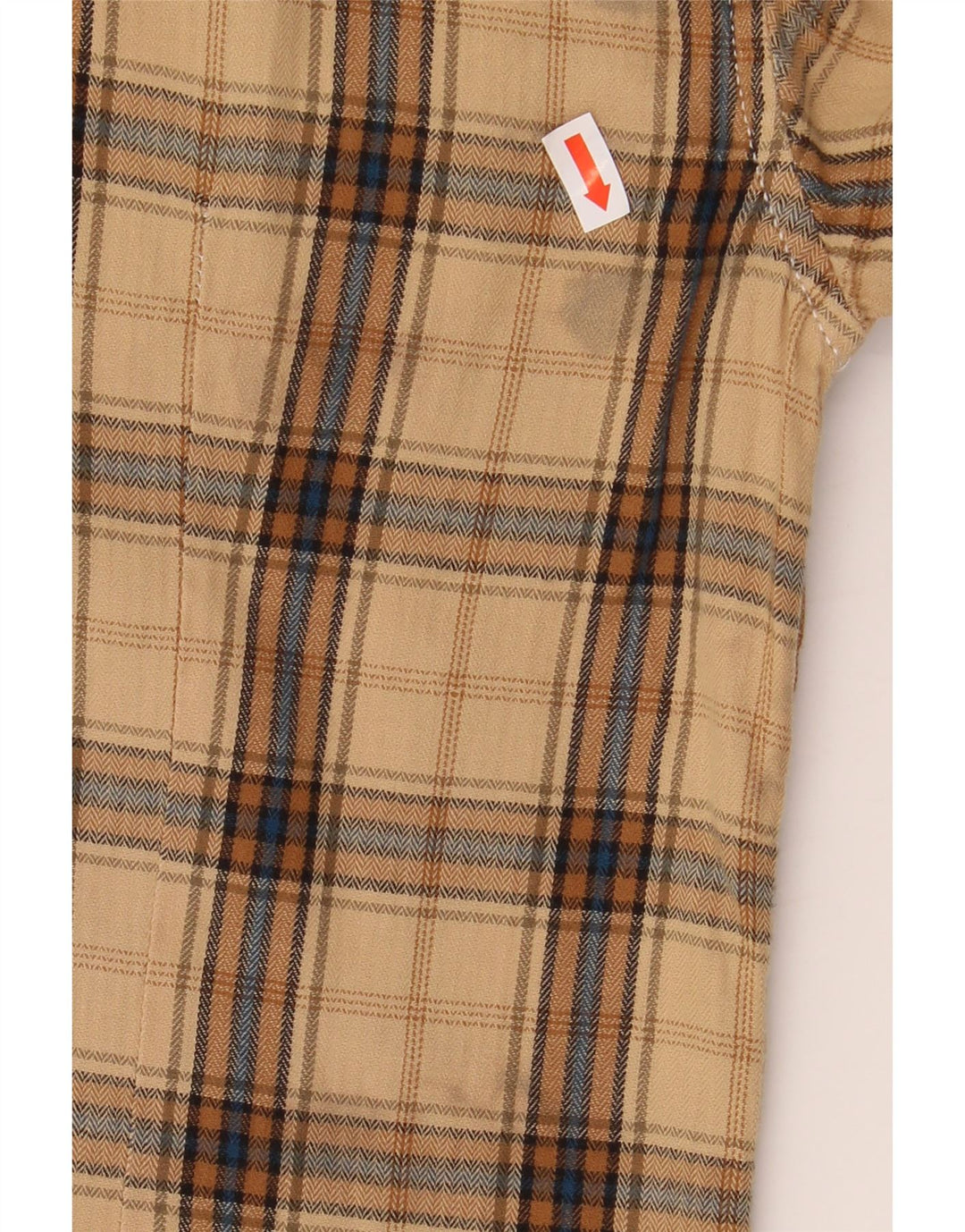 Guess Chemise en flanelle pour homme en coton à petits carreaux beige
