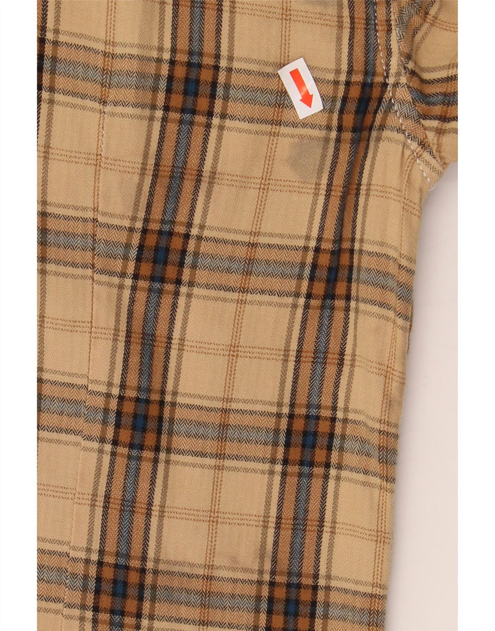 Guess Chemise en flanelle pour homme en coton à petits carreaux beige