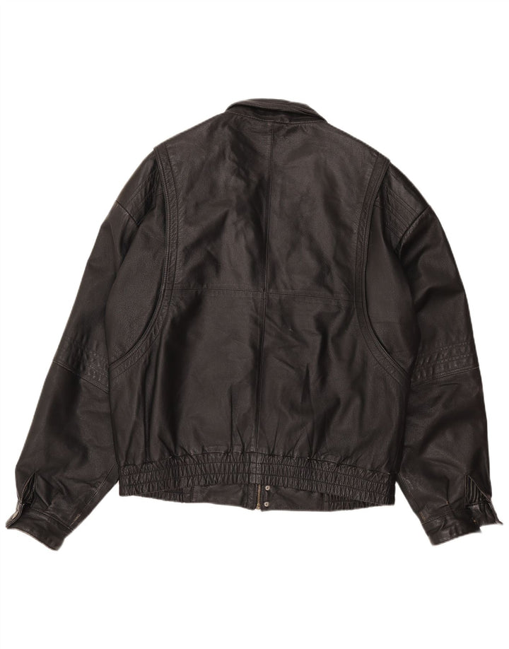 C & A Veste en cuir pour homme EU 54 2XL Cuir noir