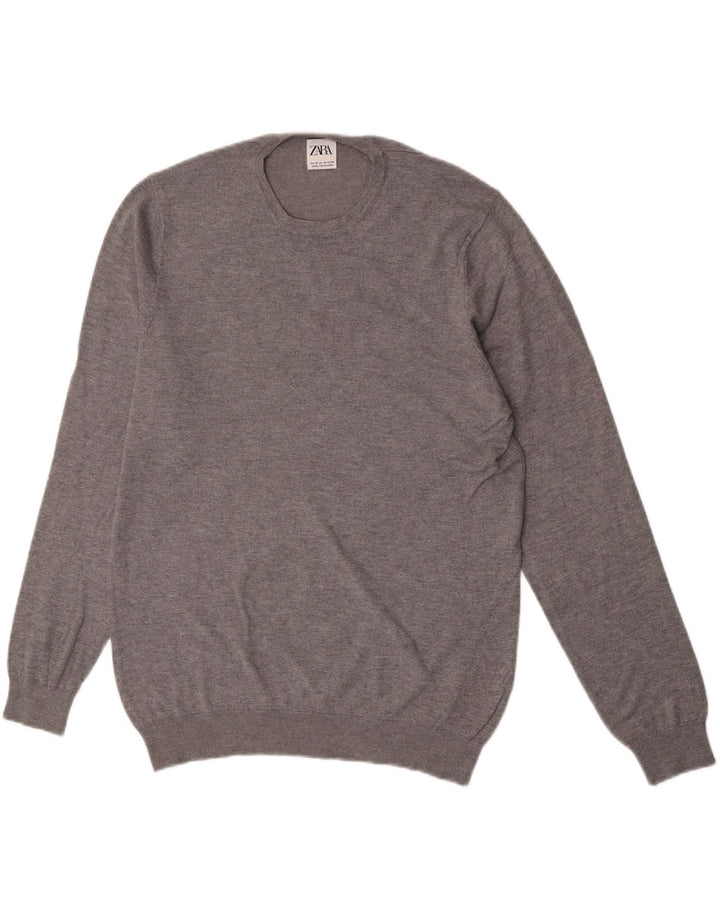 Zara Pull Col Ras Du Cou Homme Gris Moyen