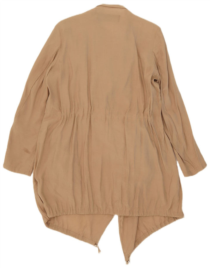 Zara Veste Cascade Ouverte Femme UK 14 Modal Beige Moyen
