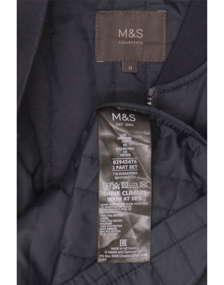 Marks & Spencer Gilet Doublure Homme UK 38 Moyen Bleu Marine Polyester