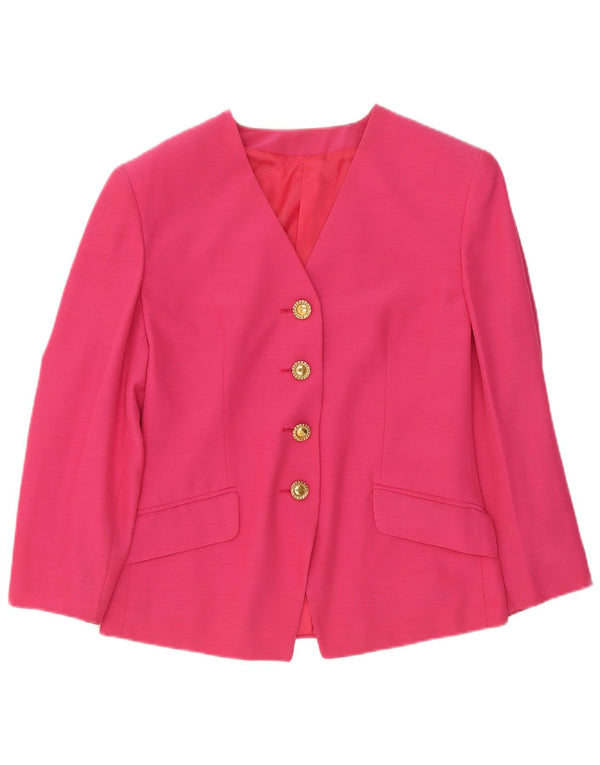vintage Femme 4 Bouton Blazer Veste IT 42 Acétate Rose Moyen