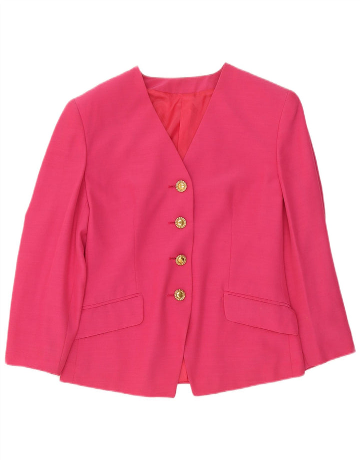 vintage Femme 4 Bouton Blazer Veste IT 42 Acétate Rose Moyen