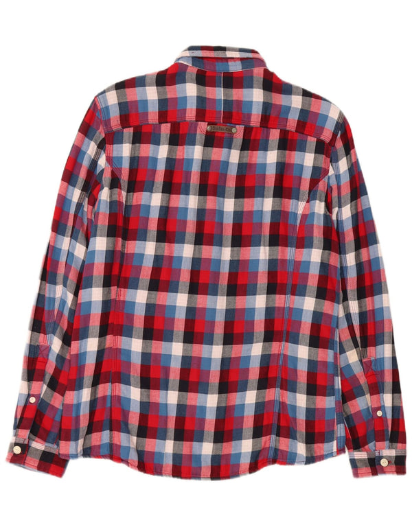 Diesel Mens Flannel Shirt Medium Red Check Cotton