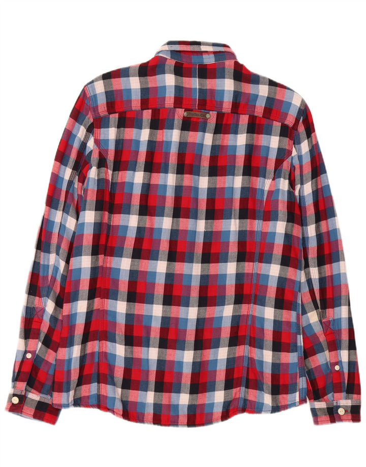 Diesel Chemise En Flanelle Homme Rouge Moyen Carreaux Coton