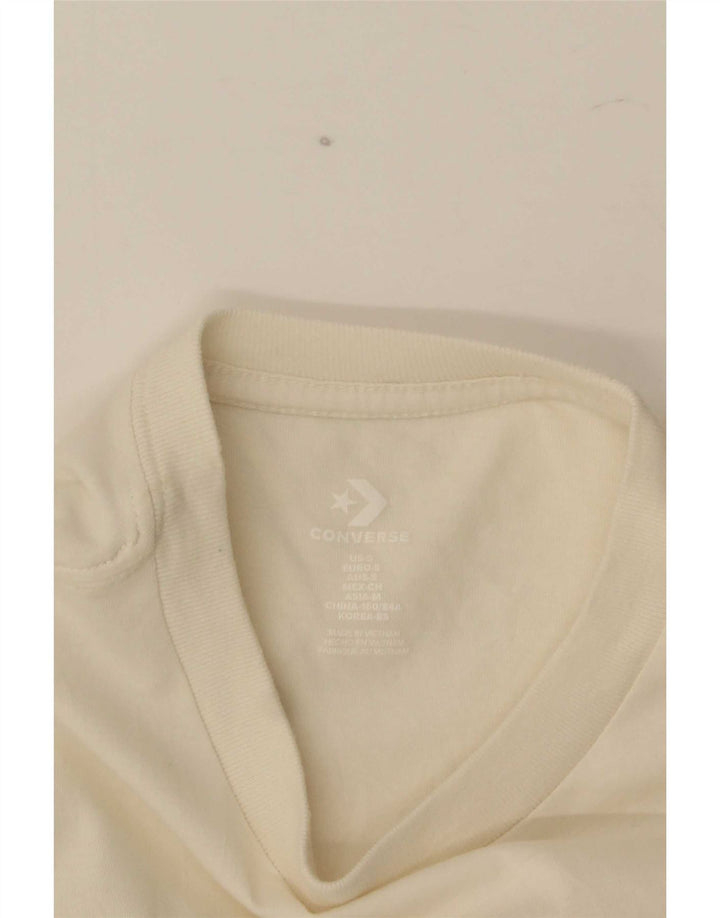 Converse T-shirt graphique pour femme UK 8 Small Blanc