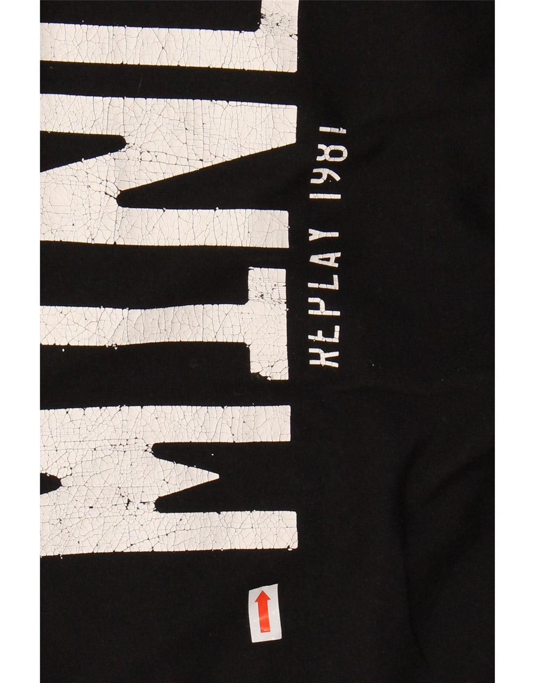 REPLAY T-Shirt Graphique Homme Noir Moyen Coton