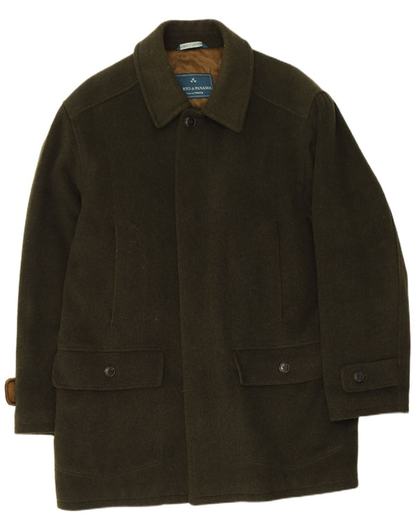 Porto Di Panama Mens By Preca Overcoat IT 48 Laine Kaki Moyen