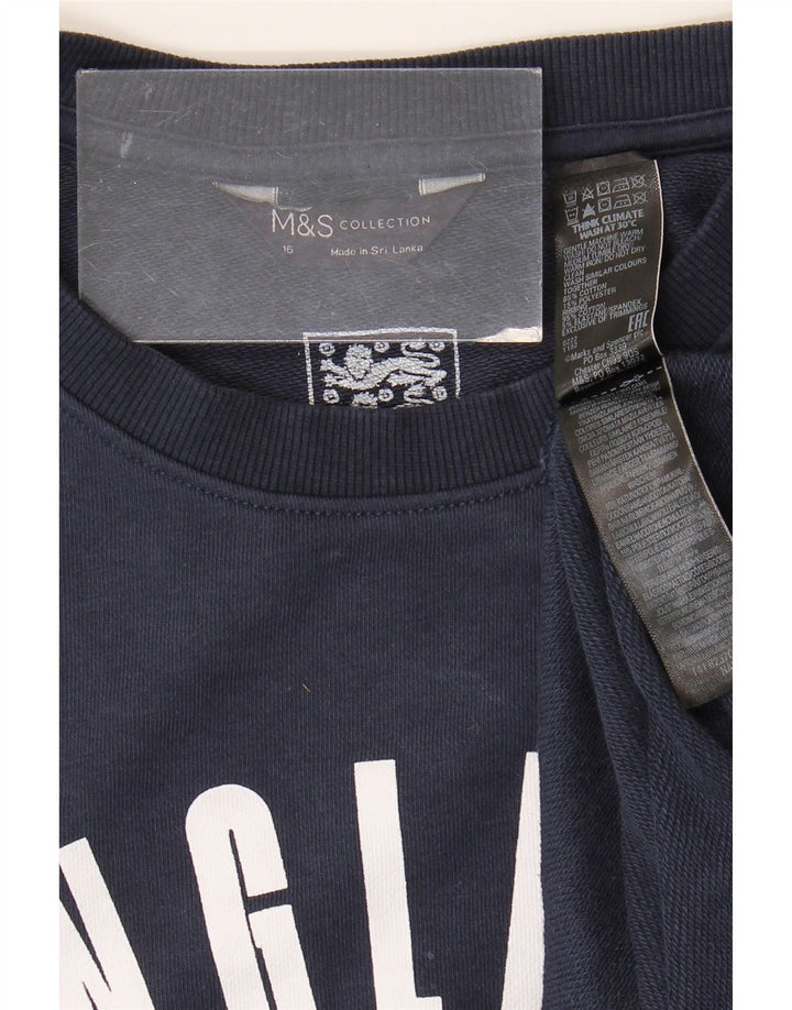 Marks & Spencer Sweat-shirt Angleterre pour femme UK 16 Large Bleu marine