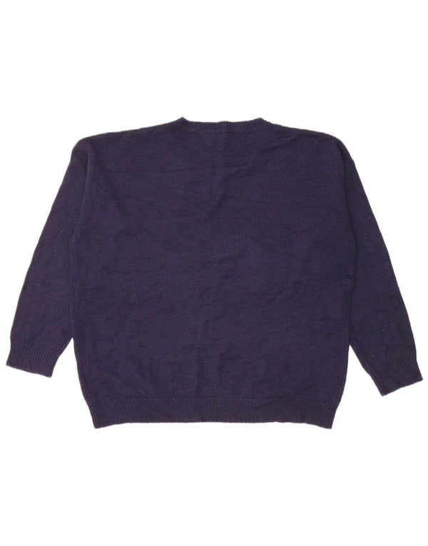 Marks & Spencer Pull à col rond pour femme UK 16 Large Bleu marine