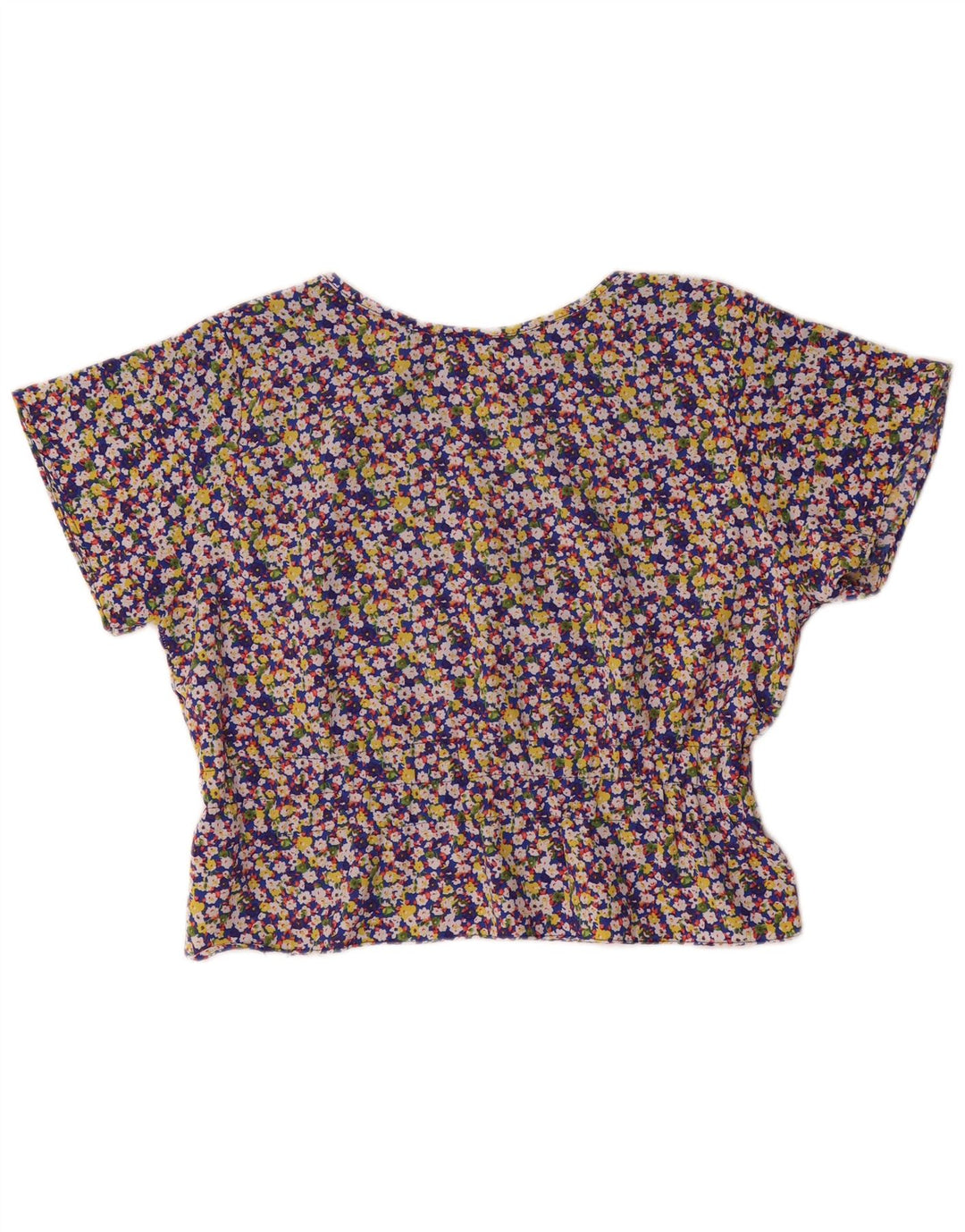 vintage Womens Blouse Top UK 14 Grand Floral Multicolore