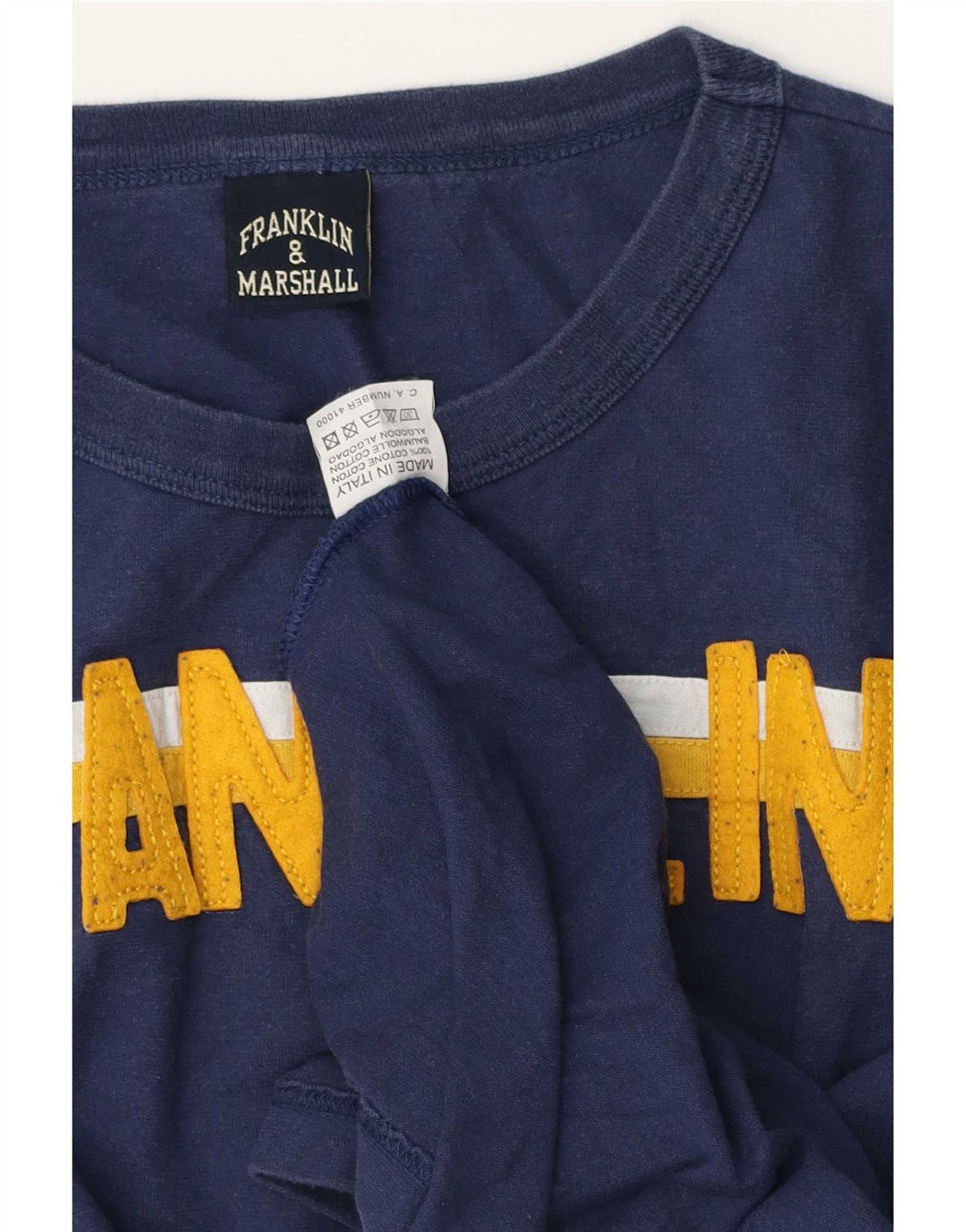 Franklin & Marshall Haut graphique à manches longues pour homme XL Bleu marine Colourblock