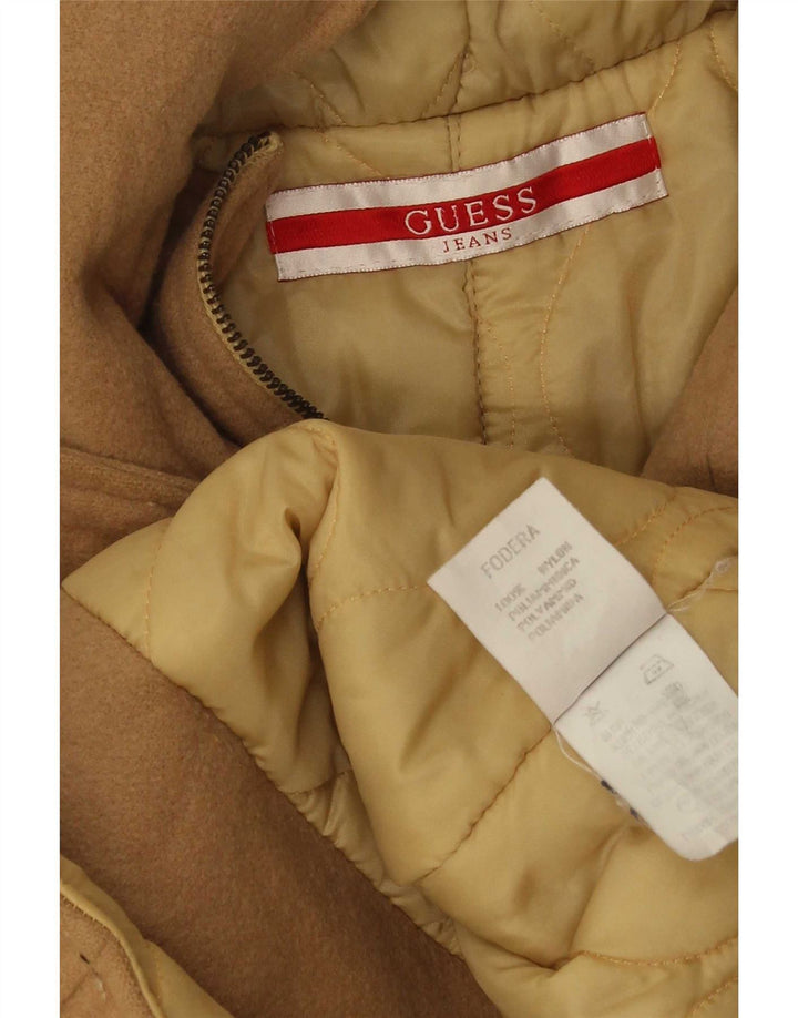 Guess Parka à capuche pour femme UK 14 Large Beige Nylon