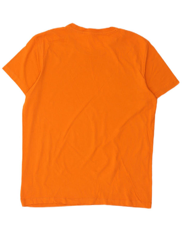 Calvin Klein Jeans T-Shirt Graphique Homme Top XL Orange Coton