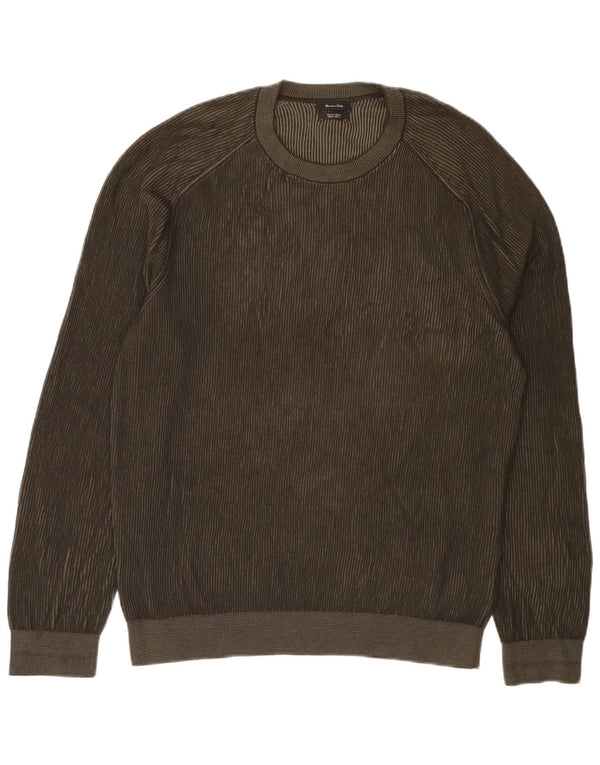 Massimo Dutti Pull col rond homme XL coton kaki