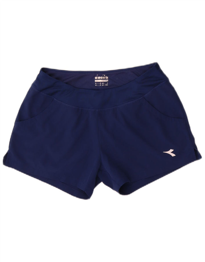 Diadora Short de sport pour femme UK 14 Medium Bleu marine Polyester
