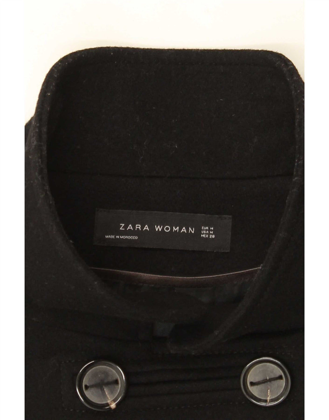 Zara Manteau croisé pour femme UK 14 Medium Noir