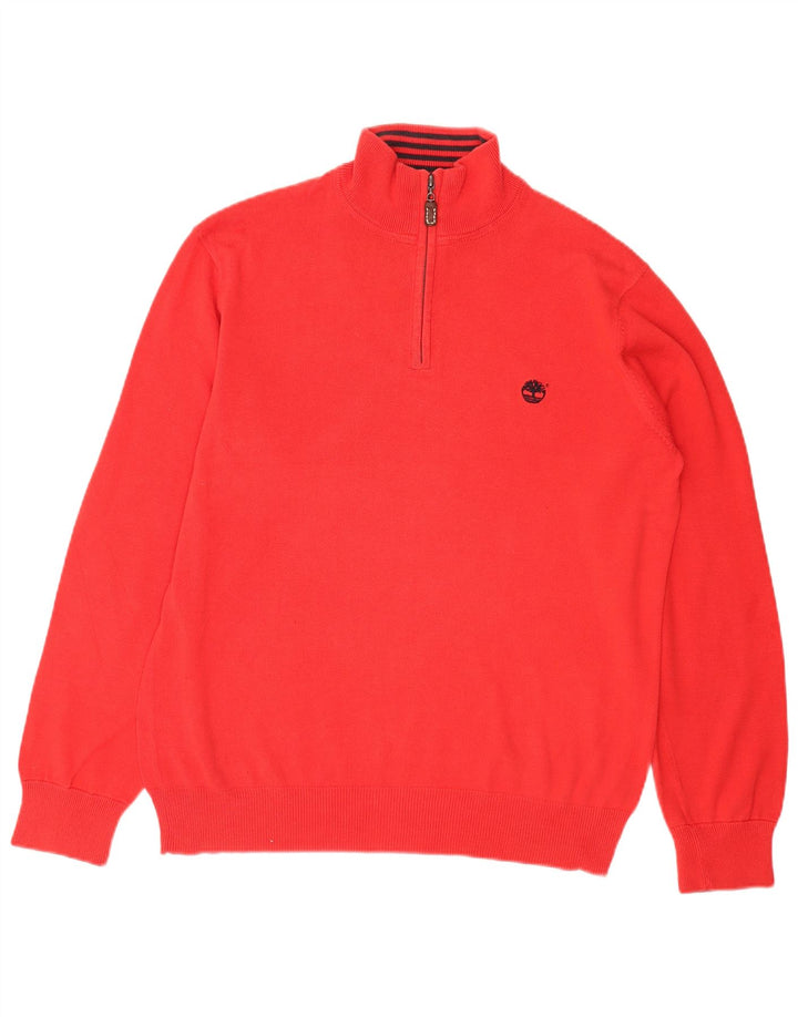 Timberland Hommes Earthkeepers Regular Fit Zip Neck Jumper Pull Grand Rouge