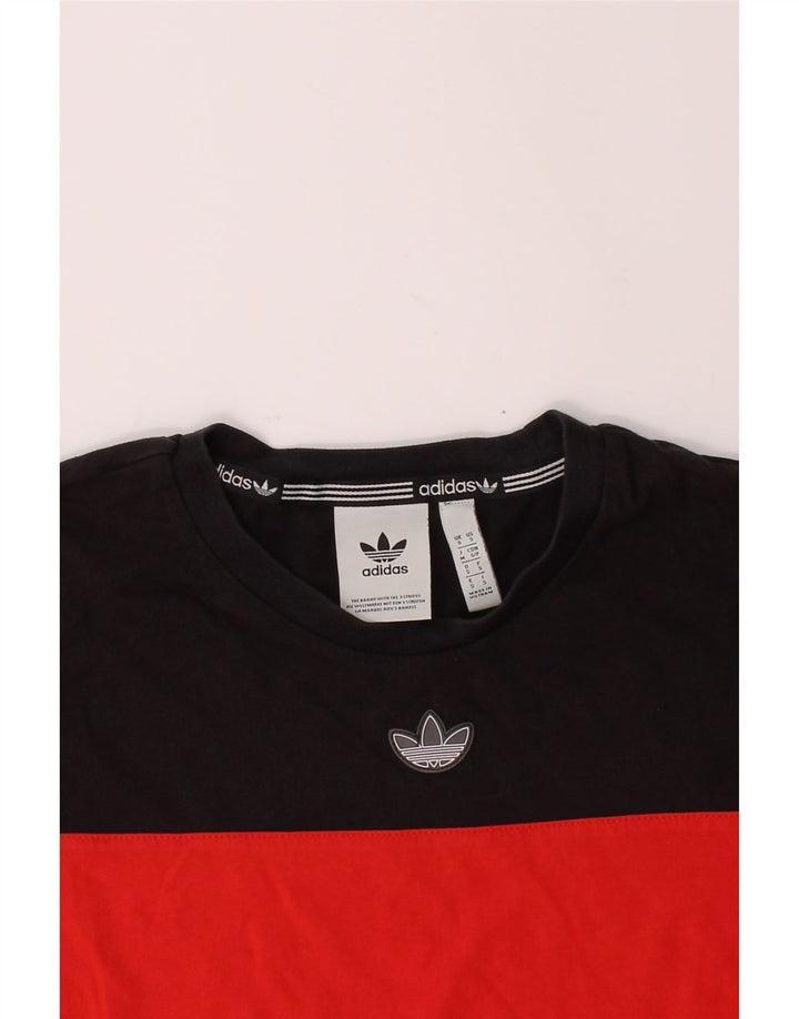 ADIDAS Mens T-Shirt Top Small Black Colourblock Cotton Vintage Adidas and Second-Hand Adidas from Messina Hembry 
