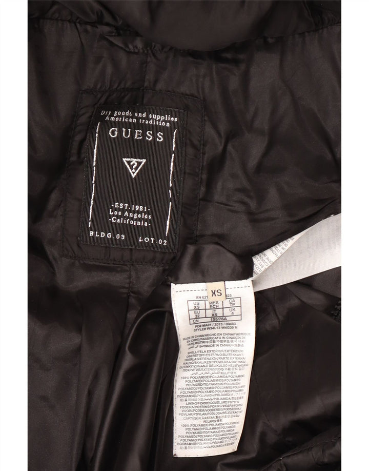 Guess Manteau rembourré surdimensionné pour femme UK 4 XS Noir Polyamide