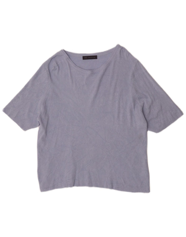 Marks & Spencer T-Shirt Femme Top UK 24 4XL Bleu Viscose