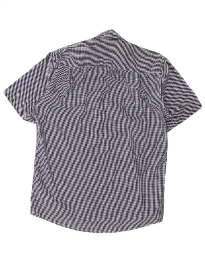 Pierre Cardin Chemise à manches courtes pour homme Grand bleu vichy Polyester
