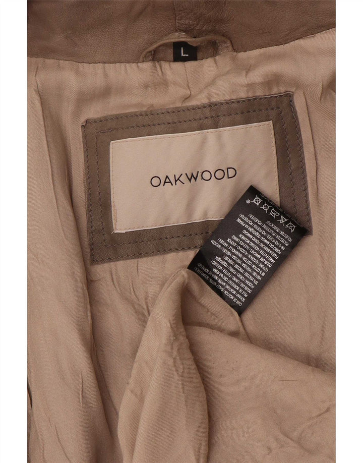 Oakwood Veste en cuir pour femme UK 14 Large Gris