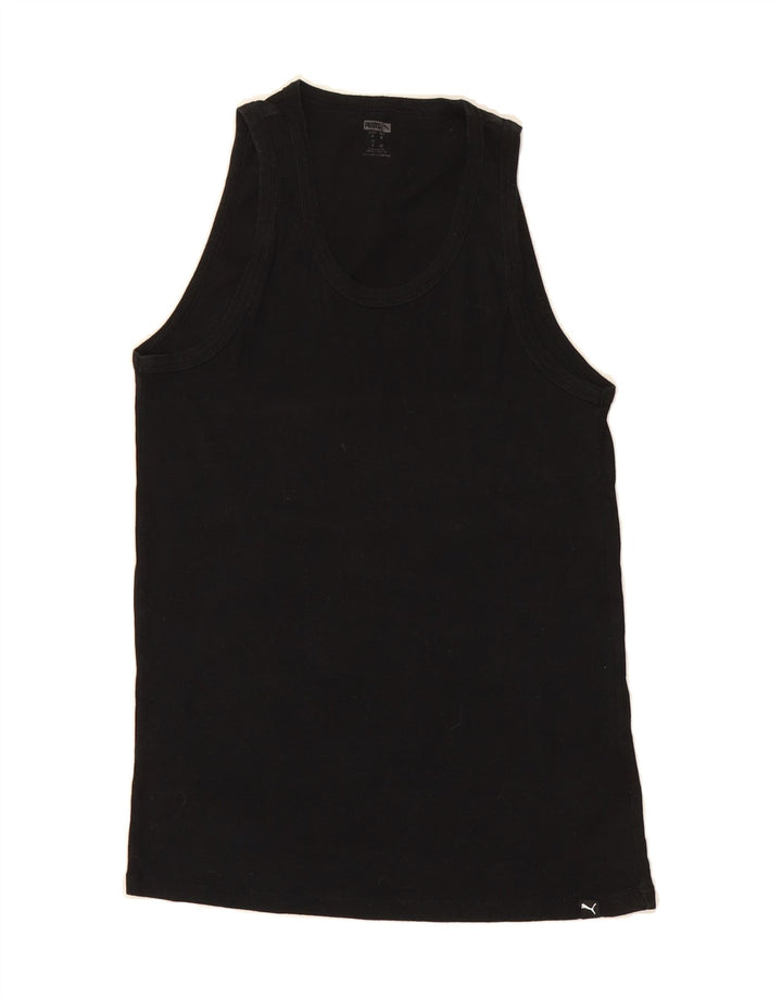 PUMA Womens Vest Top UK 12 Medium Black Cotton Vintage Puma and Second-Hand Puma from Messina Hembry 