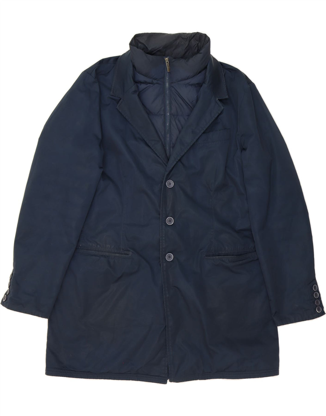 ADD Mens Padded Coat IT 56 3XL Navy Blue Polyester Vintage ADD and Second-Hand ADD from Messina Hembry 