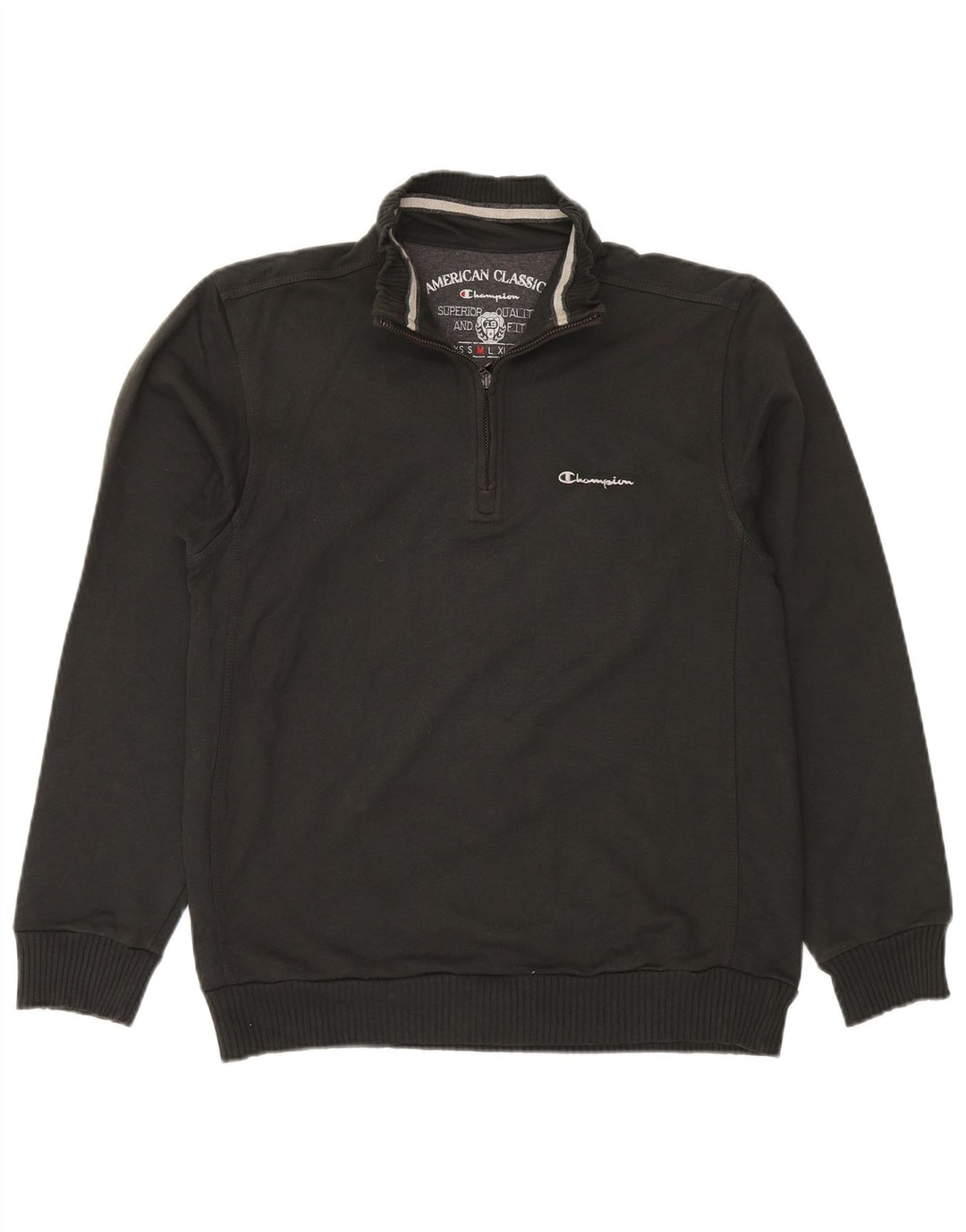 Champion Sweat-shirt Classics à col zippé pour homme en coton noir moyen