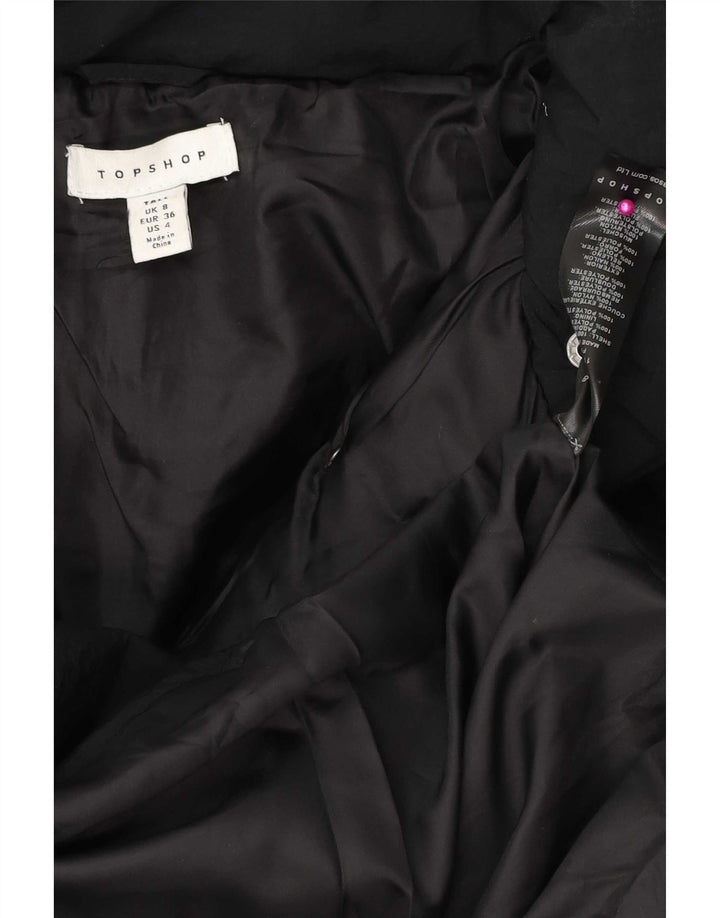 Topshop Veste matelassée surdimensionnée à capuche pour femme UK 8 Small Noir Polyester