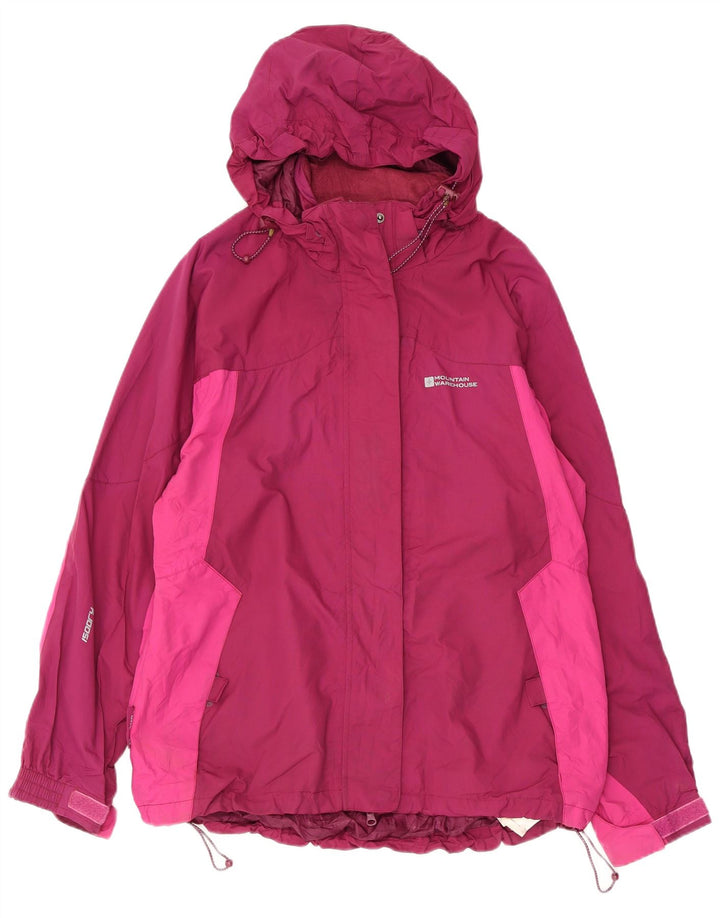 Mountain Warehouse Veste de pluie à capuche pour femme UK 14 Large Rose Colourblock