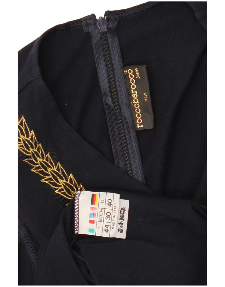 ROCCOBAROCCO Haut Chemisier Sans Manches Femme IT 44 Bleu Marine Moyen Floral